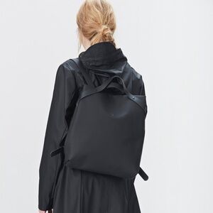 Unisex Rains Waterproof Black Tote Backpack